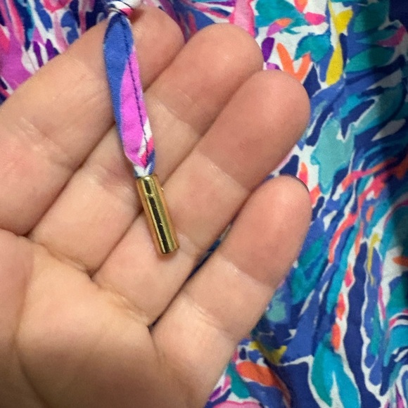 Lilly Pulitzer Willa Long Sleeve Tunic Top In True Blue Seas The Day Medium - Picture 5 of 9